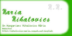 maria mihalovics business card
