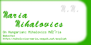 maria mihalovics business card